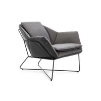 fauteuil thai natura noir gris métal tissu 78 x 74 x 87 cm