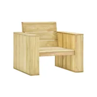 chaise de jardin - chaise d'extérieur - fauteuil de jardin avec coussins bordeaux bois de pin imprégné togp38488