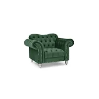 rosalia - fauteuil chesterfield en velours vert pieds argentés rosalia-1-vel-ver