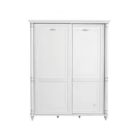 armoire enfant blanche 2 portes coulissantes romantika 170cm