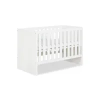 amelia lit bébé évolutif avec barrière de sécurité 120x60   blanc
