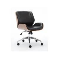 reni - fauteuil pivotant style moderne bureau - 84-66x60x90 - réglable en hauteur - noir