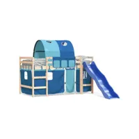 lit adulte lit mezzanine single pour enfants et tunnel bleu 90x200cm bois pin massif chambre54594 - contemporain 3207046-vd-confoma-lit-m02-11071
