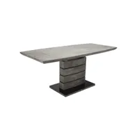 table de repas extensible 140-180 cm décor béton gris - leandre