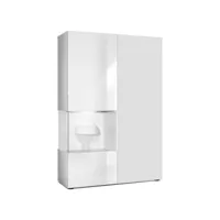 vitrine blanc mat, blanc laqué   (l-h-p) : 91,5 - 136,5 - 37 cm + led