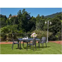 table de jardin rectangulaire, made in italy, 138x78x72 cm, couleur anthracite 8052773802338