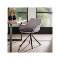 fauteuil moderne pivotant en tissu et velous olivier