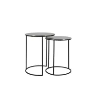 light & living table d'appoint thizas - nickel/noir - ø40cm 6736857
