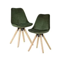 finebuy ensemble de 2 chaises de salle à manger souples sans accoudoirs  chaises de cuisine modernes en tissu avec pieds en bois  chaise shell rembourrée 110 kg