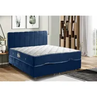 lit coffre tetra bleu foncé 90-160x200 cm - dimensions: 90x200 cm - avec matelas azura-42634_17297