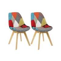chaise de salle à manger lot de 2.chaise de cuisine.pied en bois.style nordique.multicolore