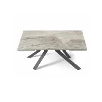 table à rallonge 240 cm plateau grès cérame gris nestore