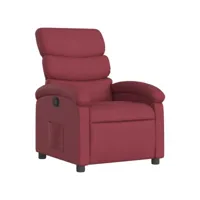 fauteuil inclinable, fauteuil de relaxation, chaise de salon rouge bordeaux tissu fvbb80632 meuble pro