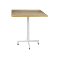 table bistrot icub pied central plateau carré – 30mm – 70x70x75cm blanc pc-002-70bl + tab-pcc 707030 ev