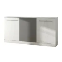 armoire lit escamotable horizontal 90x200 cm blanc artisan/graphite lit rabattable lit mural roddy