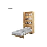 lenart lit escamotable bed concept 03 90x200 vertical chêne artisanal