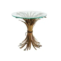 finebuy table d'appoint verre et métal 50x50x50 cm table de salon or  petite table de canapé ronde haute  design table basse fleuriste