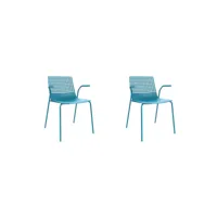 set 2 fauteuil wire - resol - blanc - acier peint, fibre de verre, polypropylène 560x544x790mm
