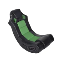fauteuil à bascule à enceinte noir et vert similicuir