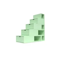 escalier cube de rangement hauteur 125 cm  vert pastel esc125-vp