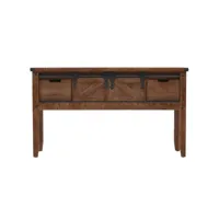 table console - table d'appoint bois massif de sapin 131x35,5 x75 cm marron