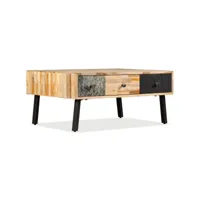 table basse table de salon  bout de canapé teck de récupération massif 90 x 65 x 40 cm meuble pro frco77631