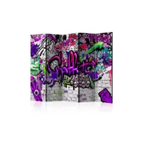 paravent 5 volets - purple graffiti [room dividers] a1-paravent661