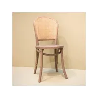 chaise cannée marron (lot de 2)