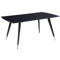 table à manger noire 160 x 90 cm mossle 427416