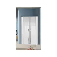armoire dressing d'angle kroos 2 portes 95*95 laquée blanc brillant 20100889424