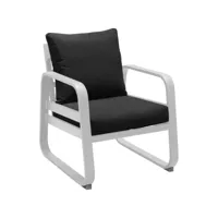 fauteuil extérieur lounge en aluminium tonio blanc