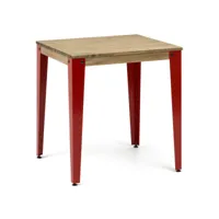 table salle à manger  lunds  70x70x75cm  rouge-vieilli  box furniture ccvl707075 rj-ev