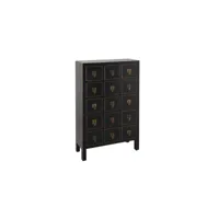 chiffonnier noir meuble chinois 15 tiroirs - pekin - l 63 x l 26 x h 105 cm - neuf