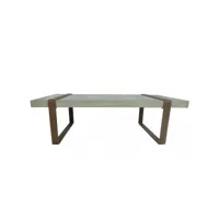 beton - table basse béton et métal rouille