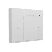 armoire haute 8 portes kuta l270xh255cm bois blanc