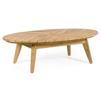 table basse de jardin ovale en bois naturel séla l 120 cm
