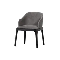 chaises de salle à manger avec accoudoir - tissu tissé scroll coloris gris chaud