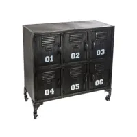 meuble d'entrée en fer coloris noir usagé - dim : l.90 x l.35 x h.88,5 cm -pegane-