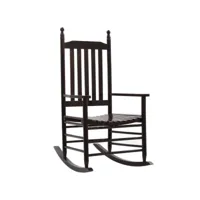 chaise à bascule fauteuil à bascule  fauteuil de relaxation avec siège incurvé marron bois de peuplier meuble pro frco54933