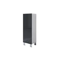 armoire modèle luke v1 (40x138cm) couleur blanc et noir avec pieds en aluminium visd001whblpa-1box