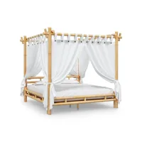 lit à baldaquin 180x200 cm bambou