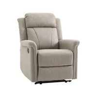 fauteuil de relaxation inclinable avec repose-pied ajustable revêtement microfibre polyester gris