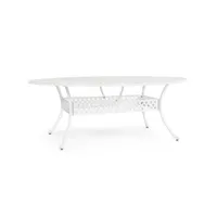 table salon de jardin aluminium ovale blanc ivrea 148x201 cm