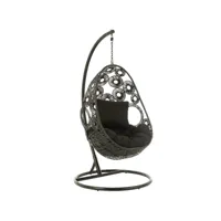 fauteuil suspendu  vana en aluminium et roseau noir 20100998425