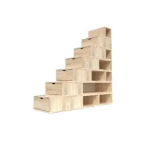 escalier cube de rangement hauteur 175 cm  vernis naturel esc175-v