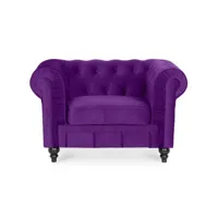 fauteuil chesterfield velours altesse violet