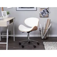 chaise à roulette en simili-cuir blanc rotterdam 112070