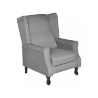 fauteuil chaise siège lounge design club sofa salon réglable tissu gris helloshop26 1102313