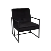 fauteuil velours contemporain noir - atmosphera