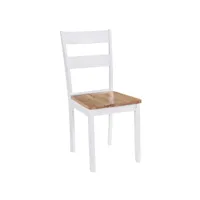 lot de 4 chaises à manger chaises à dîner, chaises de cuisine blanc bois d'hévéa massif qdtr84701